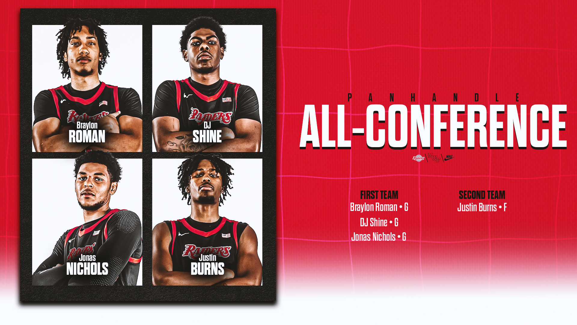 Four Raiders Earn All-Panhandle Conference Honors